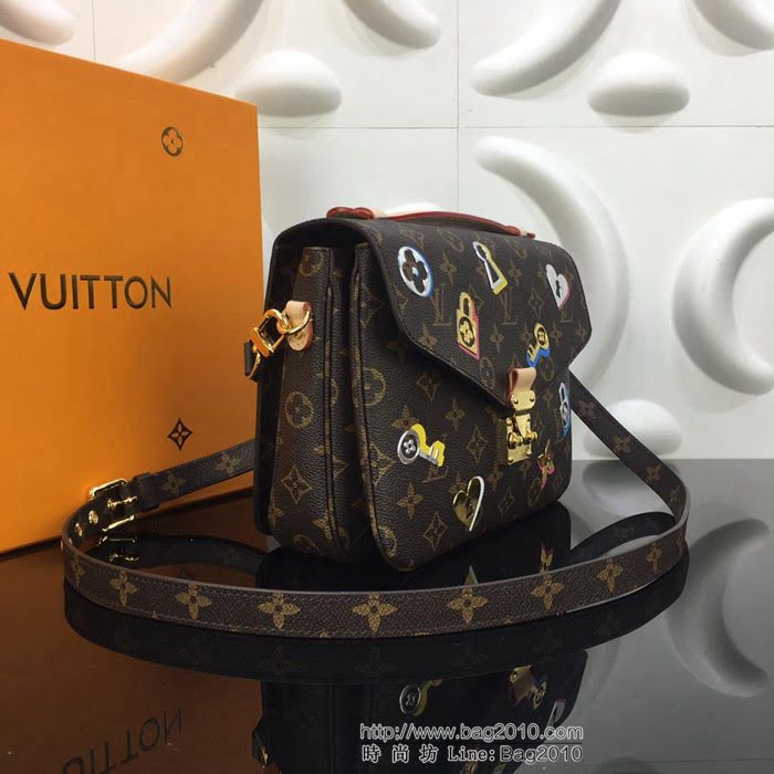 路易威登LV 頂級原單 M44366 Love Lock膠囊系列 鎖扣 鑰匙和花卉圖案 Pochette Métis手袋 手提肩背斜挎包  YDH2536